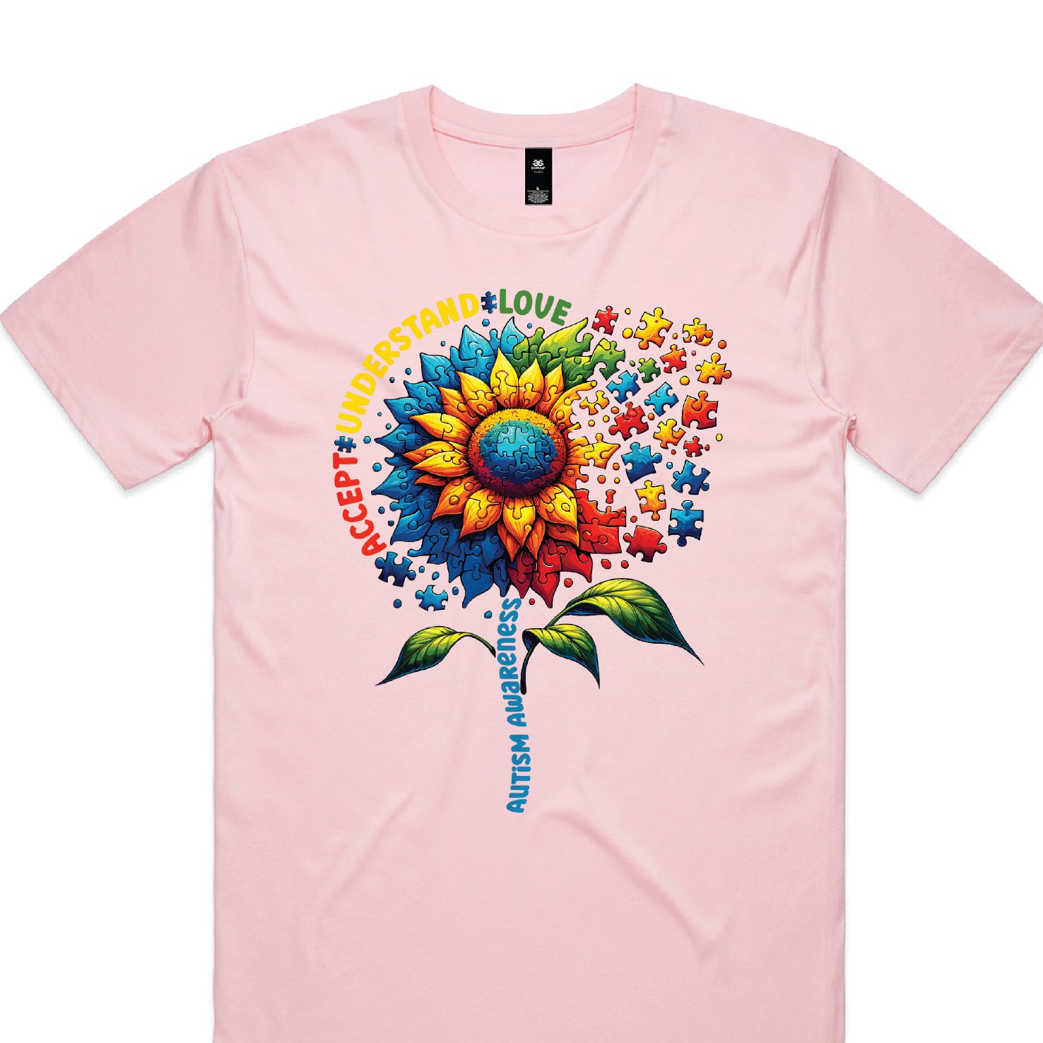 Autism Awareness Shirt Australia | Sunflower Puzzle Tee | Accept Understand Love Shirt | Neurodiversity Support | All Sizes