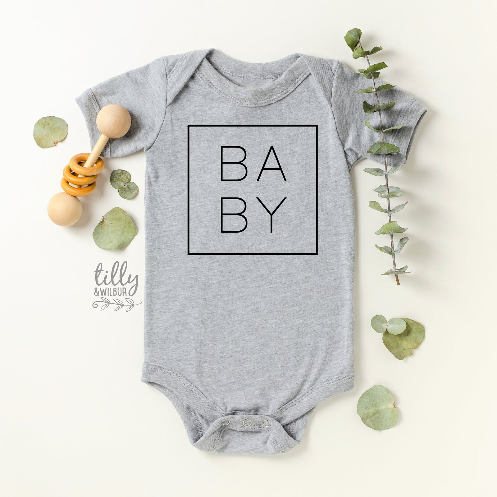 Baby Bodysuit With Minimalist Square Design For Newborns
