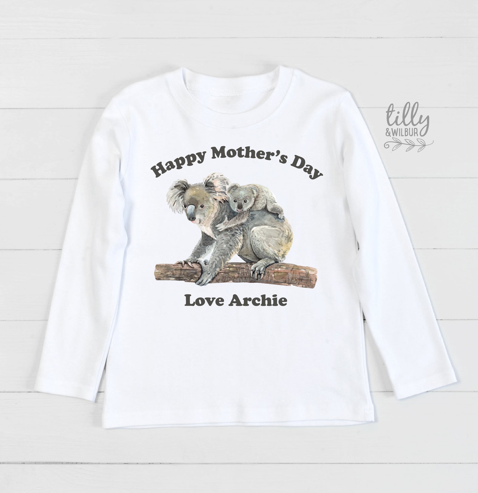Happy Mother’s Day Baby Bodysuit | Personalised Baby Outfit | Custom Name Koala Design | Mother’s Day Gift from Baby