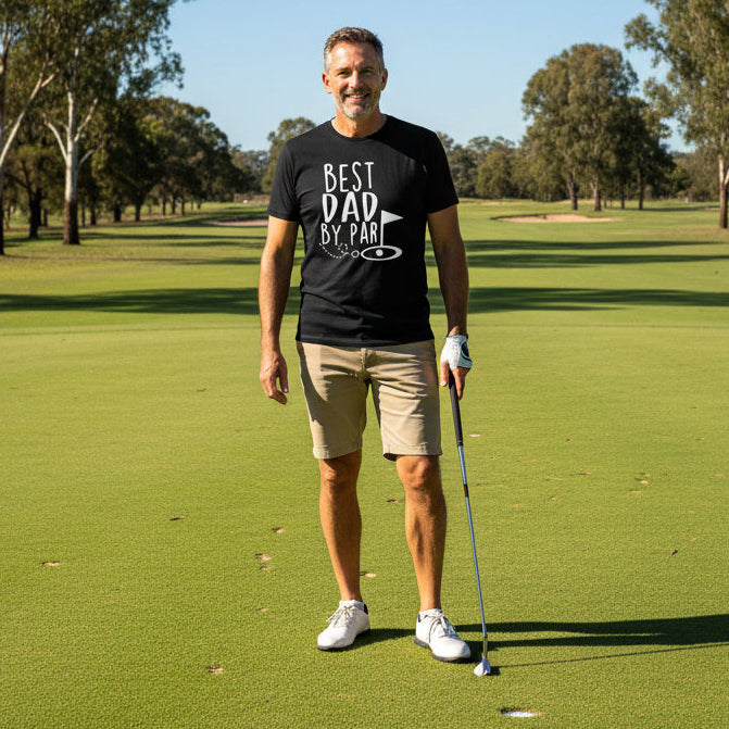 Best Dad By Par Tee - Funny Golf Dad Shirt for Father's Day