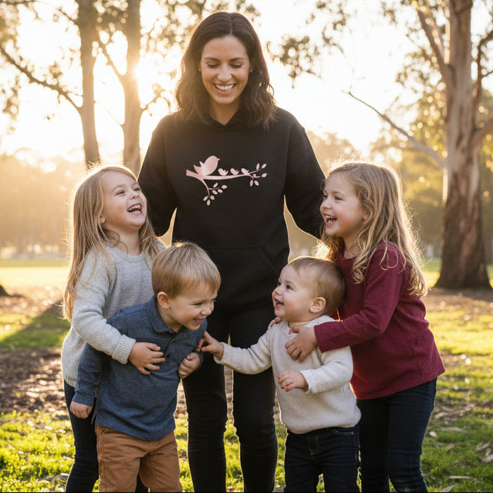 Personalised mothers day shirt birds design custom number of children mum and grandma gift Australia