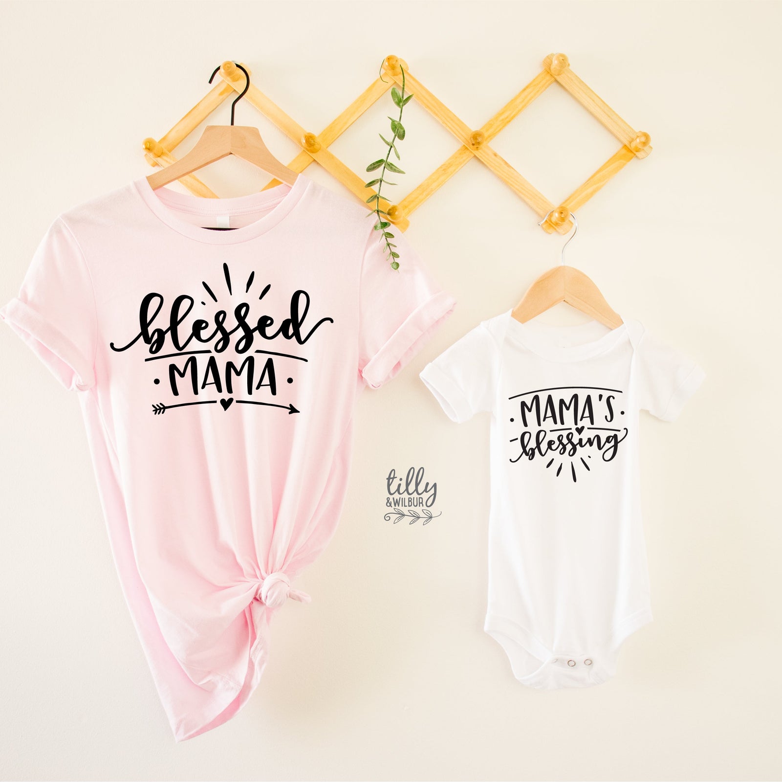 Blessed Mama Shirt & Baby Bodysuit Set | Matching Mum & Baby Outfit | Mama’s Blessing | Mother’s Day Gift Set