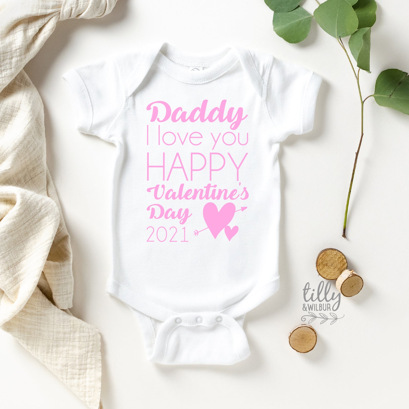 Daddy I Love You Happy Valentine's Day With Custom Year MORE COLOURS & STYLES