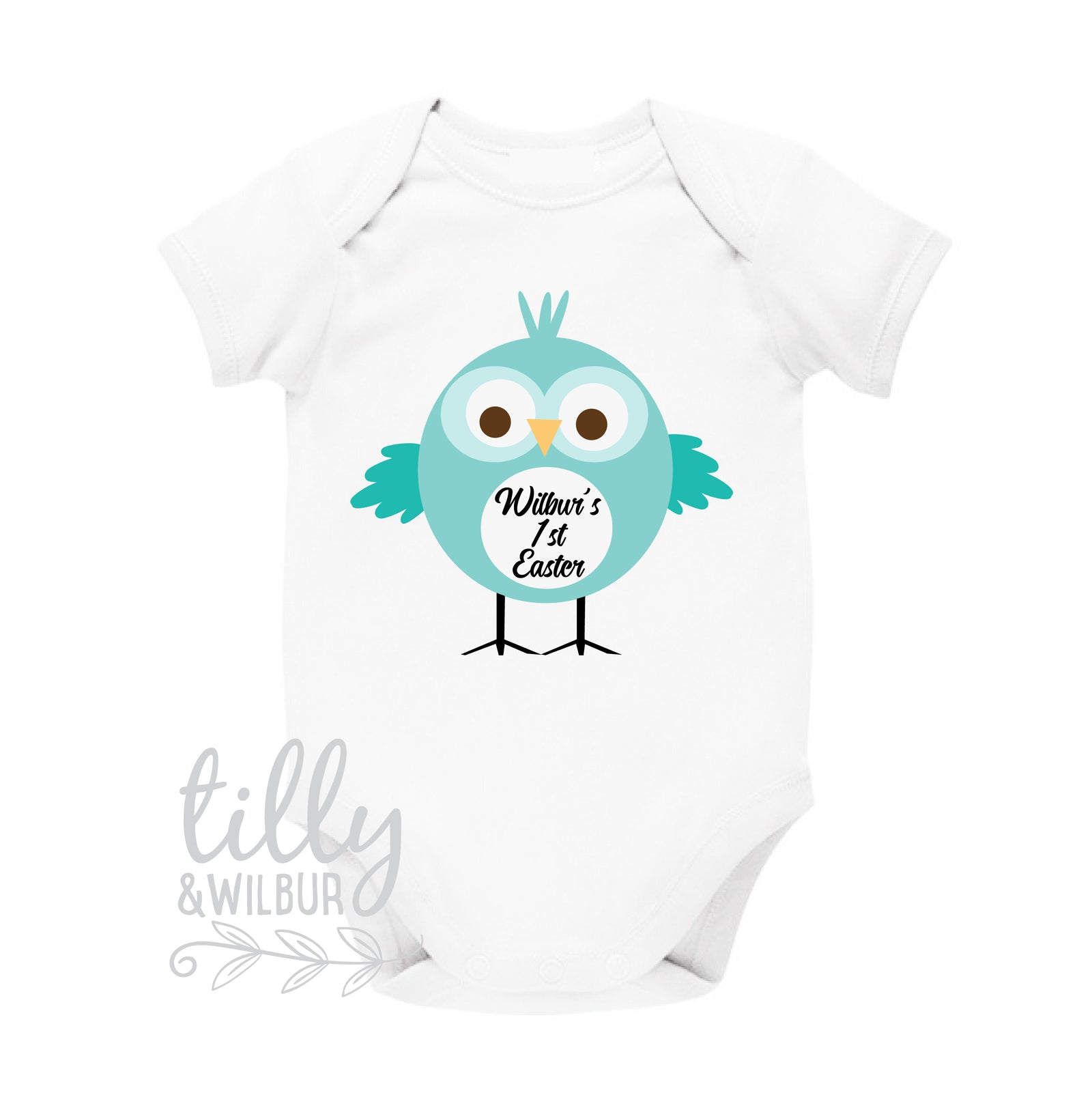 Personalised First Easter Baby Bodysuit | Custom Name Easter Chick Outfit | Baby Boy Easter Shirt