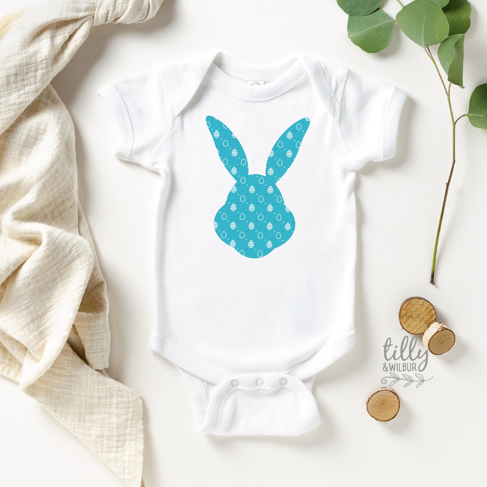 Blue Easter Bunny Kids Shirt | Easter Bunny Silhouette Shirt | Easter Egg Hunt Shirt | Baby Toddler Kids Easter Outfit | Boys Girls Easter Tee