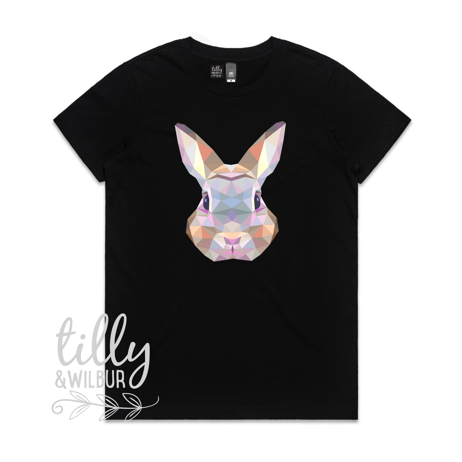 Geometric Bunny Easter Shirt | Modern Bunny Face Easter Top Family Matching Outfit Adults Kids Baby