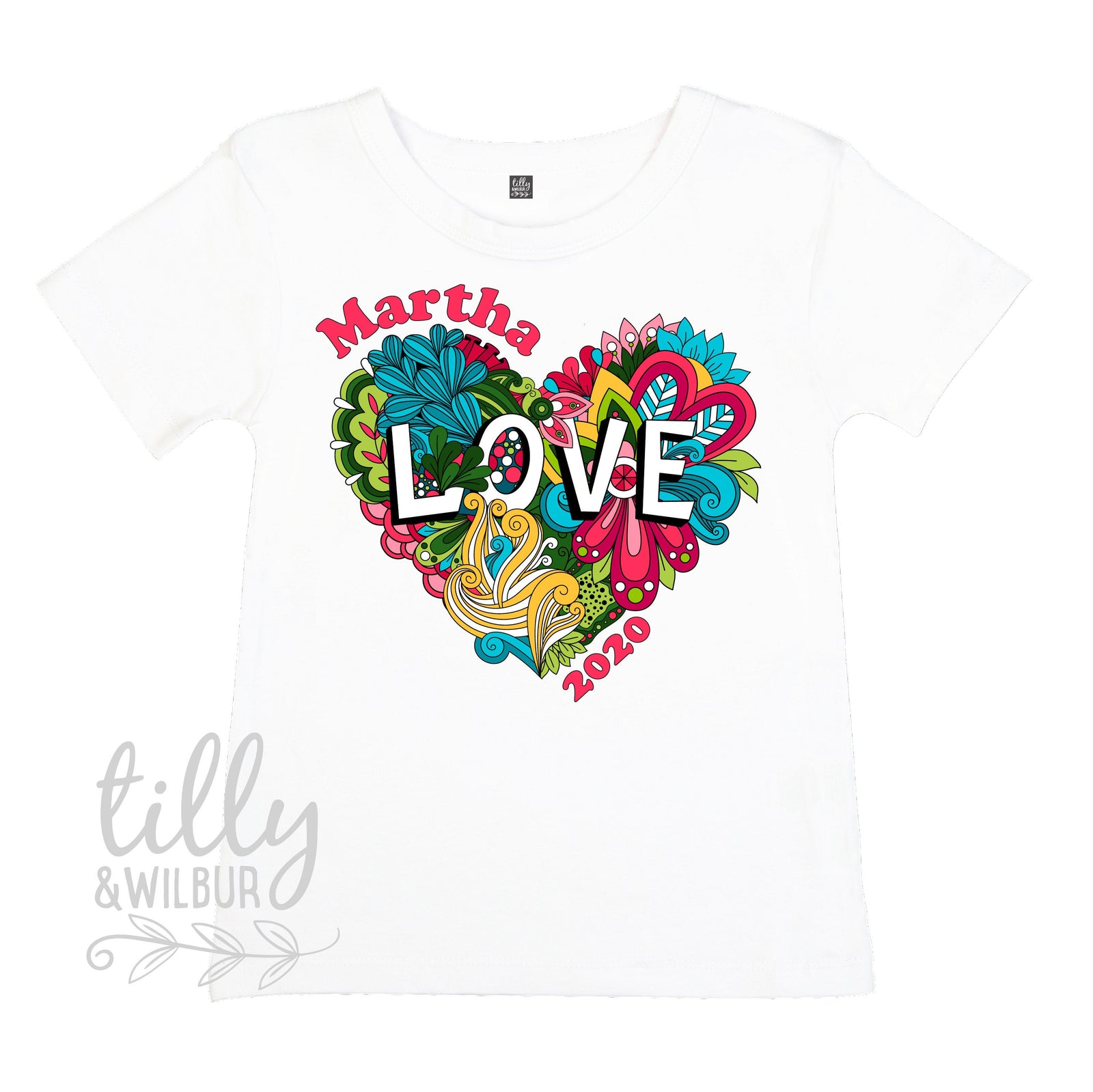Personalised Hippy Love, Add your Name and Year!