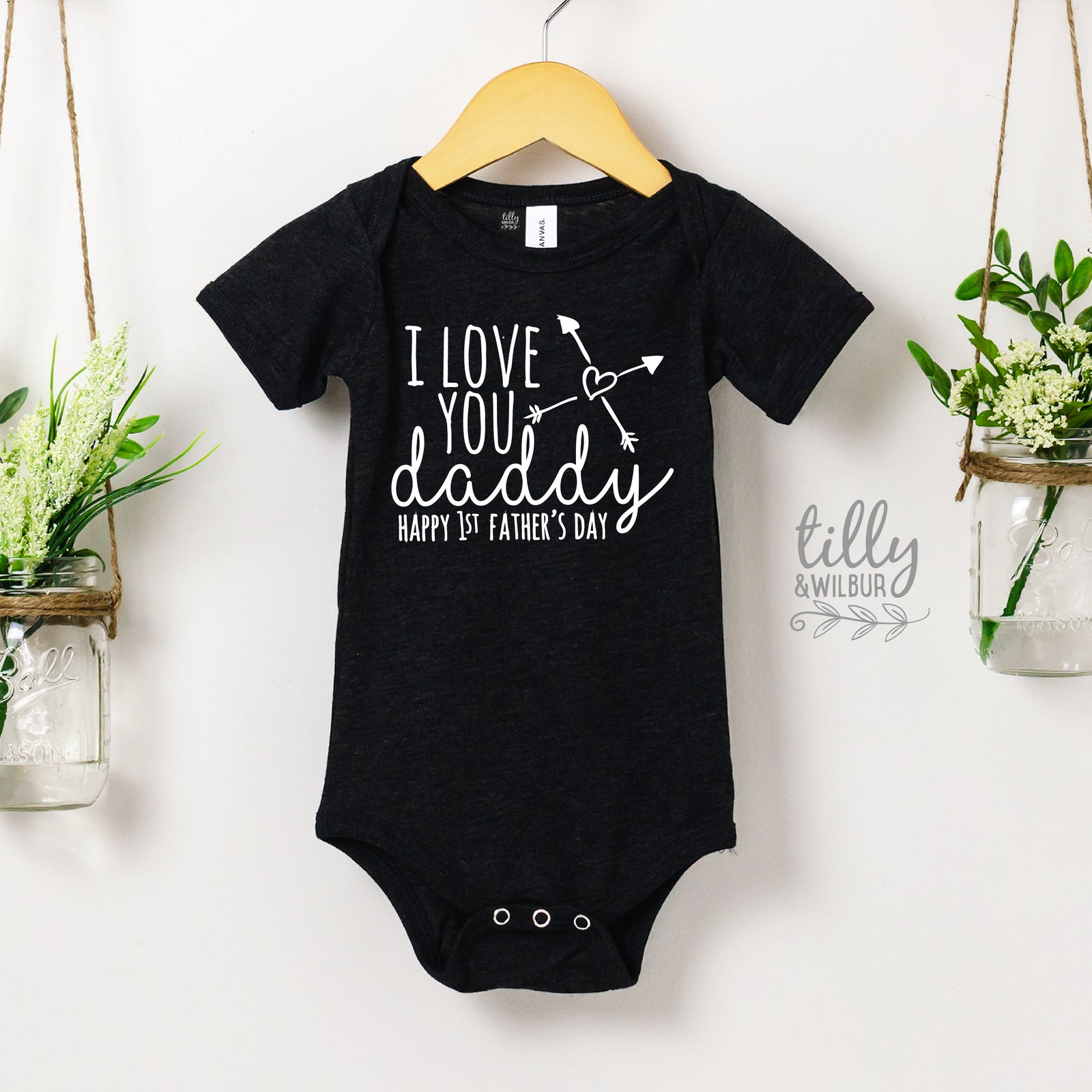 I Love You Daddy Happy 1st Father's Day Baby Bodysuit
