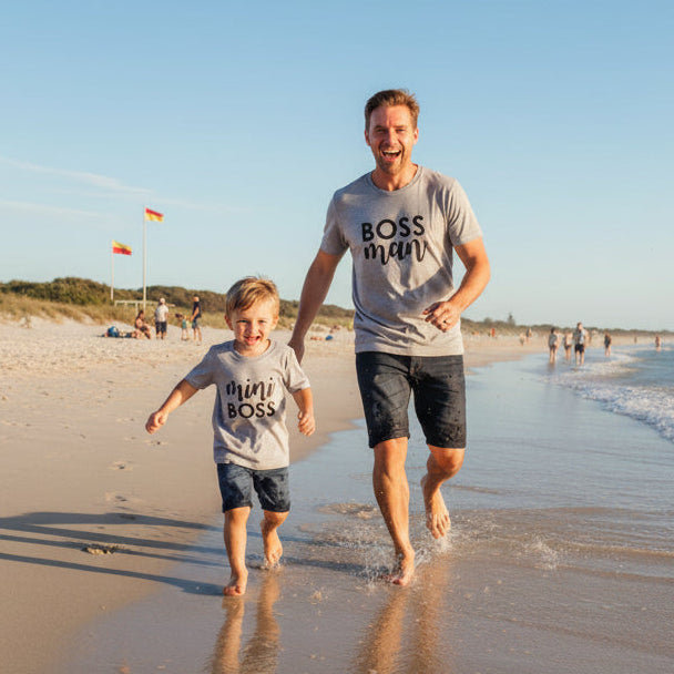 Boss Man Mini Boss – Matching Daddy & Baby Father's Day Tee