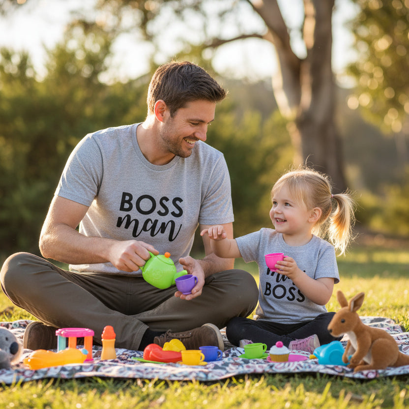 Boss Man and Mini Boss Matching Dad and Kids Shirts