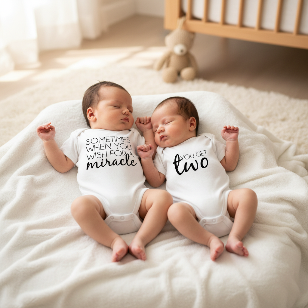 Twin Bodysuits – Wish For A Miracle You Get Two Twin Gift