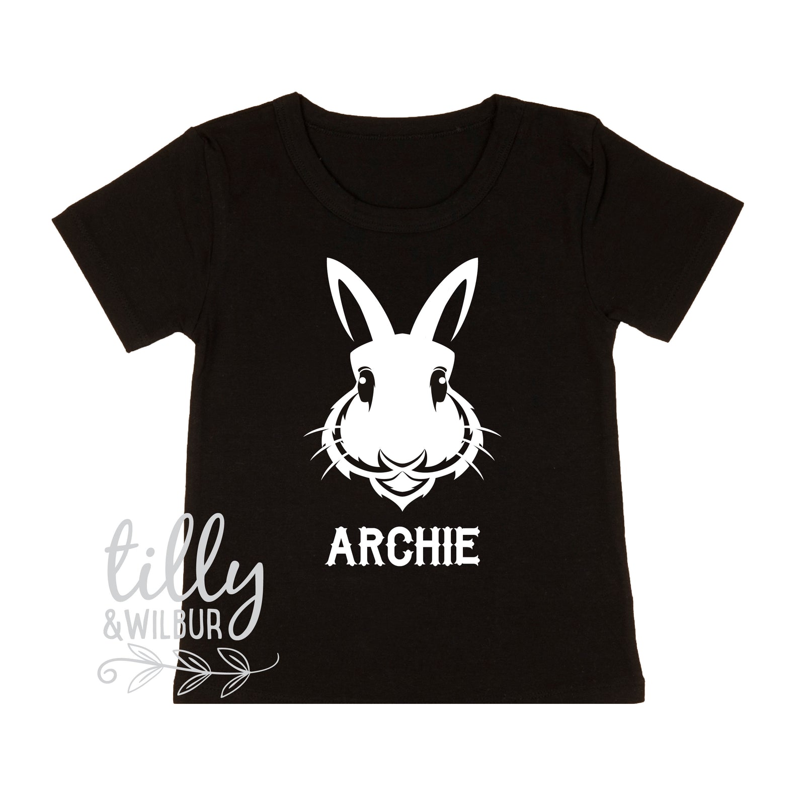 Personalised Easter Bunny Name Shirt | Custom Kids Easter T-Shirt | Bunny Face Easter Outfit