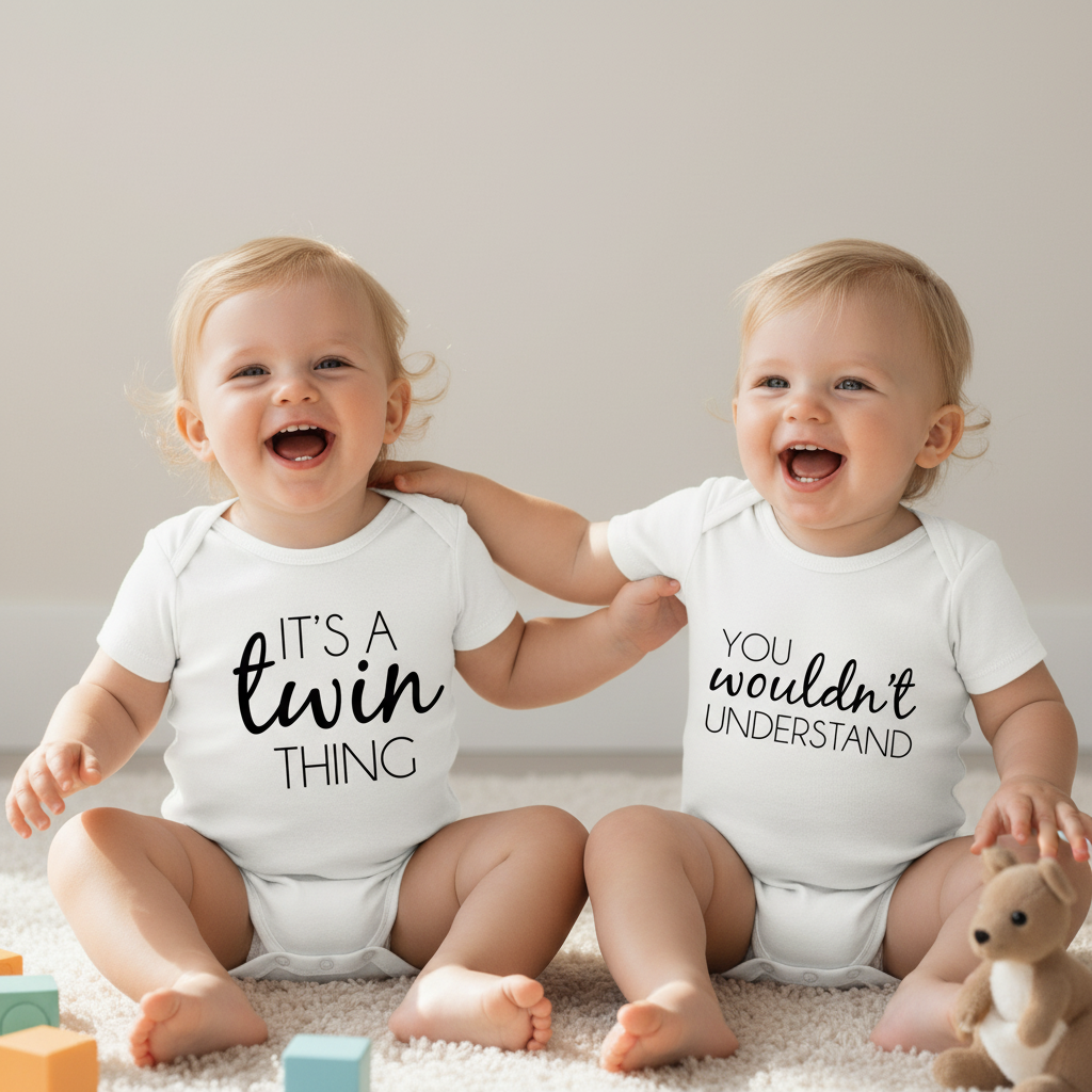 It's A Twin Thing Matching Twin Bodysuits – Twin Baby Gift