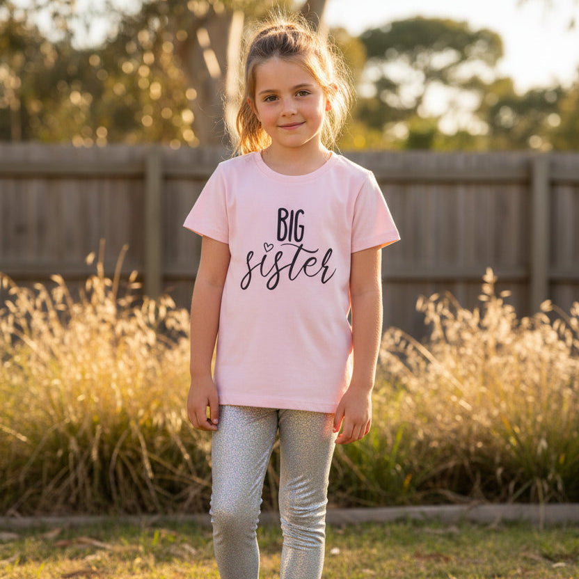 big sister shirt Australia big sister announcement tee pink