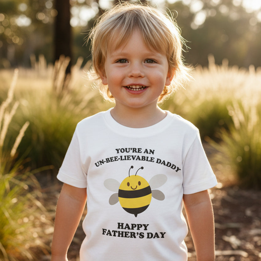 Kids Father's Day T-Shirt – Un-BEE-lievable Daddy Bee Tee