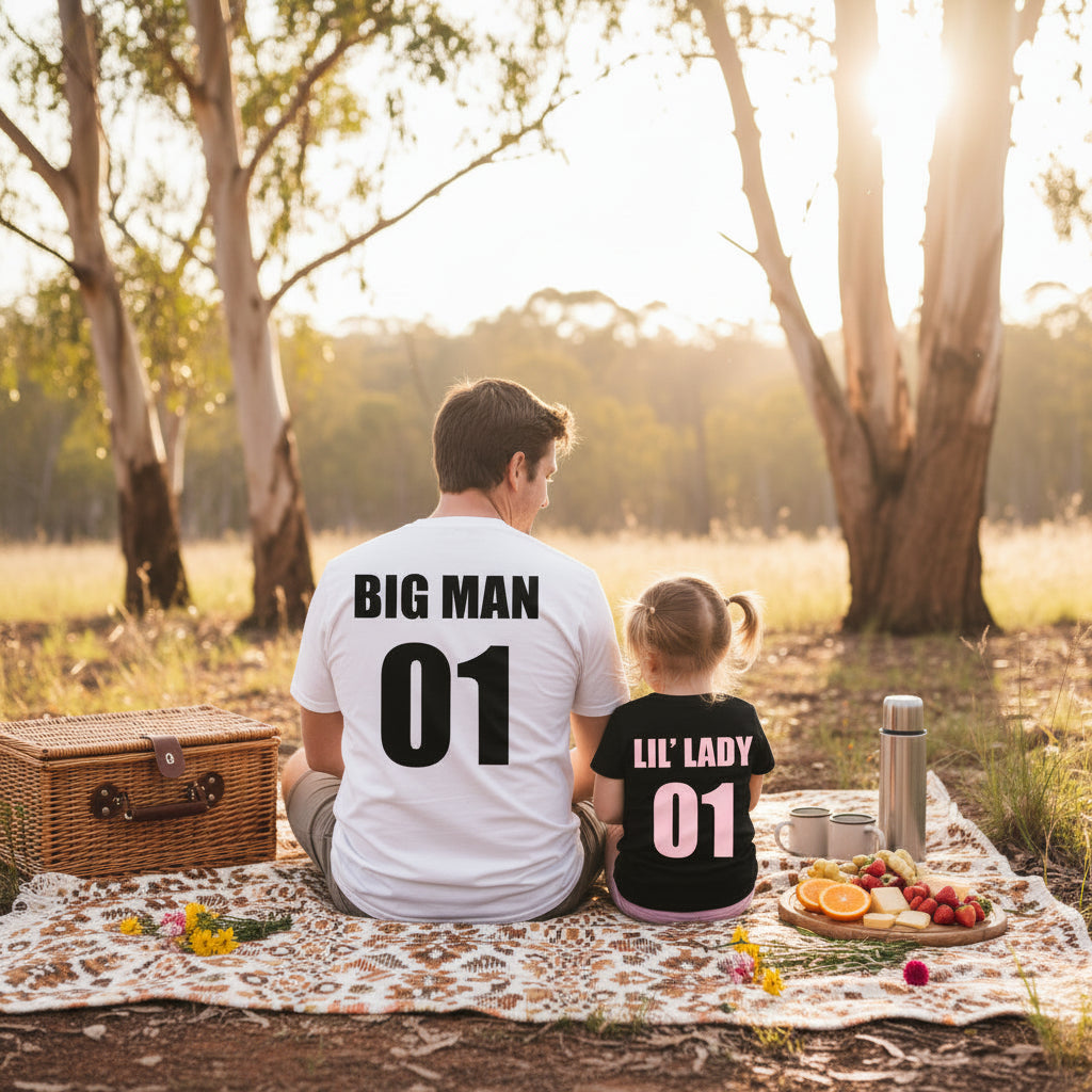 Big Man Lil Lady – Matching Daddy & Daughter Girl Dad Tee