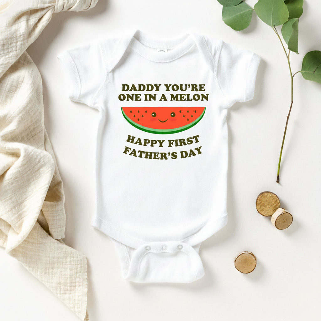Daddy You're One In A Melon baby bodysuit