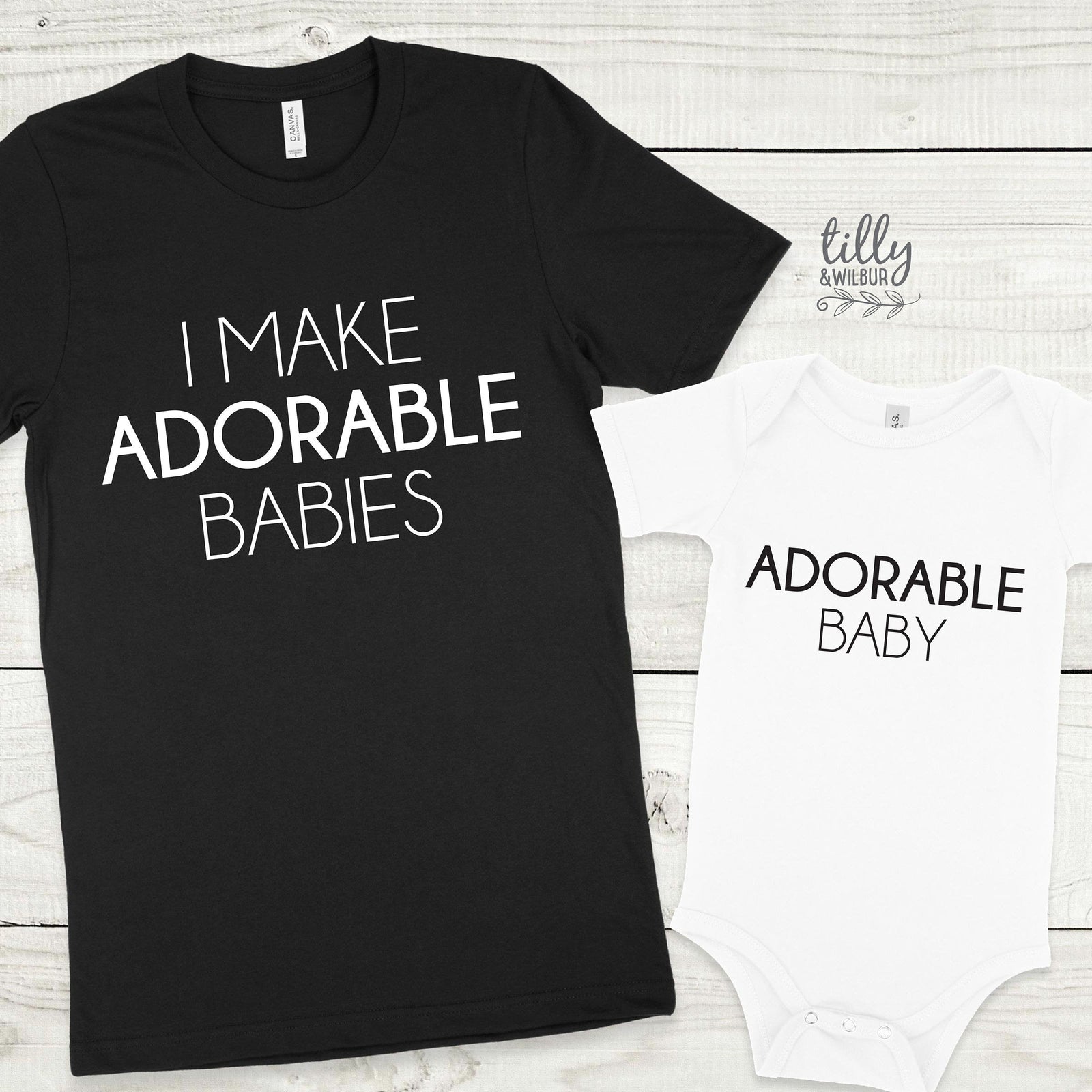 I Make Adorable Babies matching set