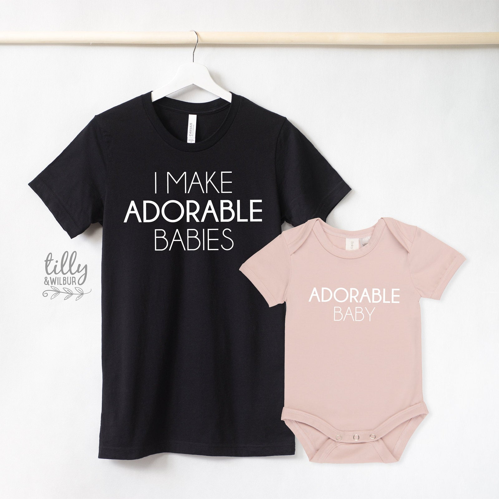 I Make Adorable Babies matching set
