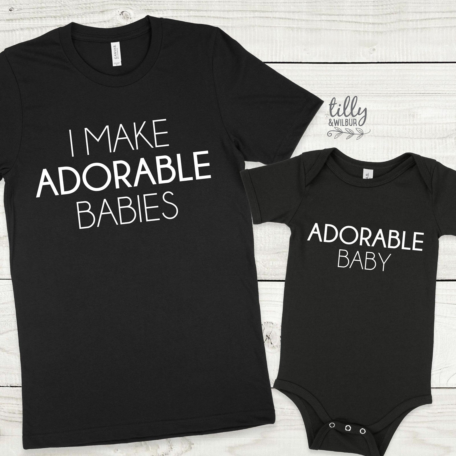I Make Adorable Babies matching set