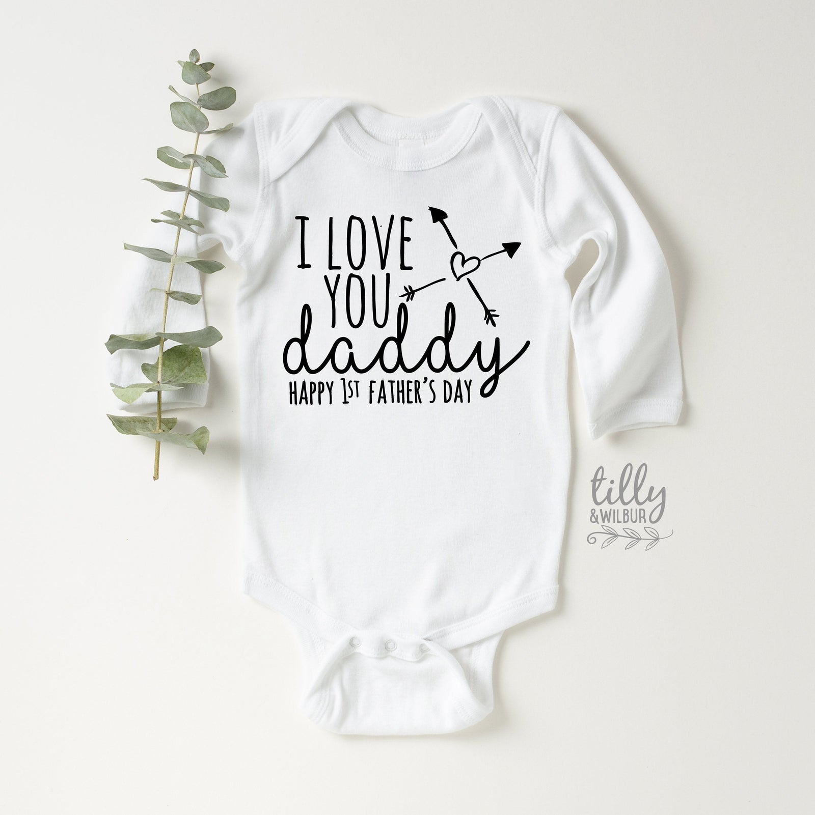 I Love You Daddy Happy 1st Father's Day baby bodysuit