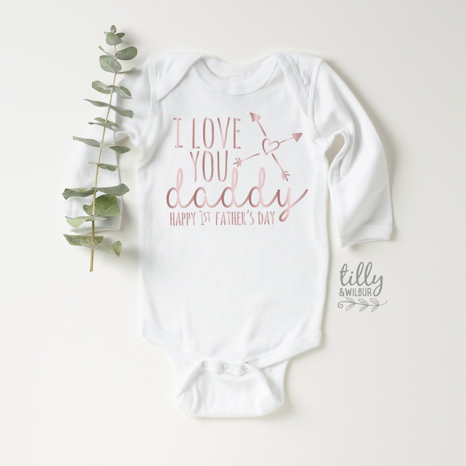 I Love You Daddy Happy 1st Father's Day baby bodysuit