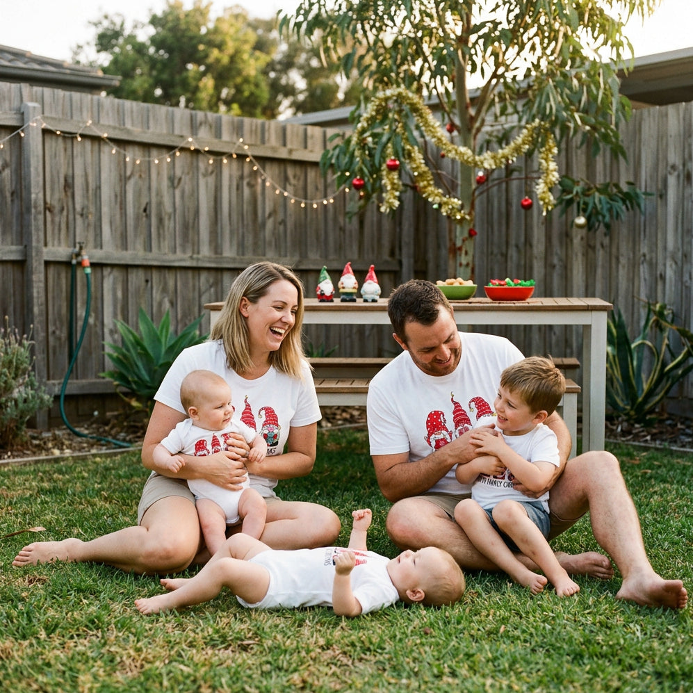 Personalised Family Christmas Gnome Clothing - Baby, Kids and Adult Sizes