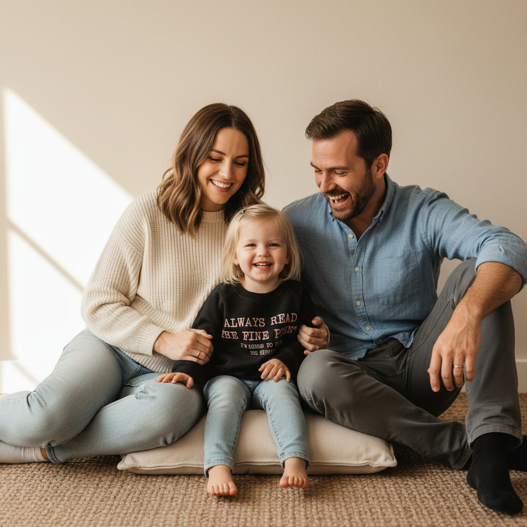 Always Read The Fine Print Big Sister Jumper - Rose Gold Print