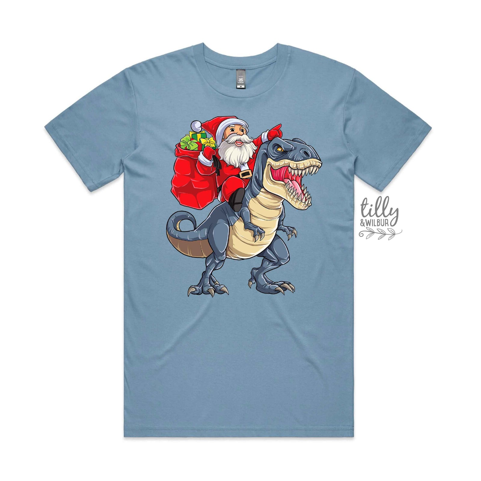 Santa Riding Dino Christmas (MORE COLOURS & STYLES)