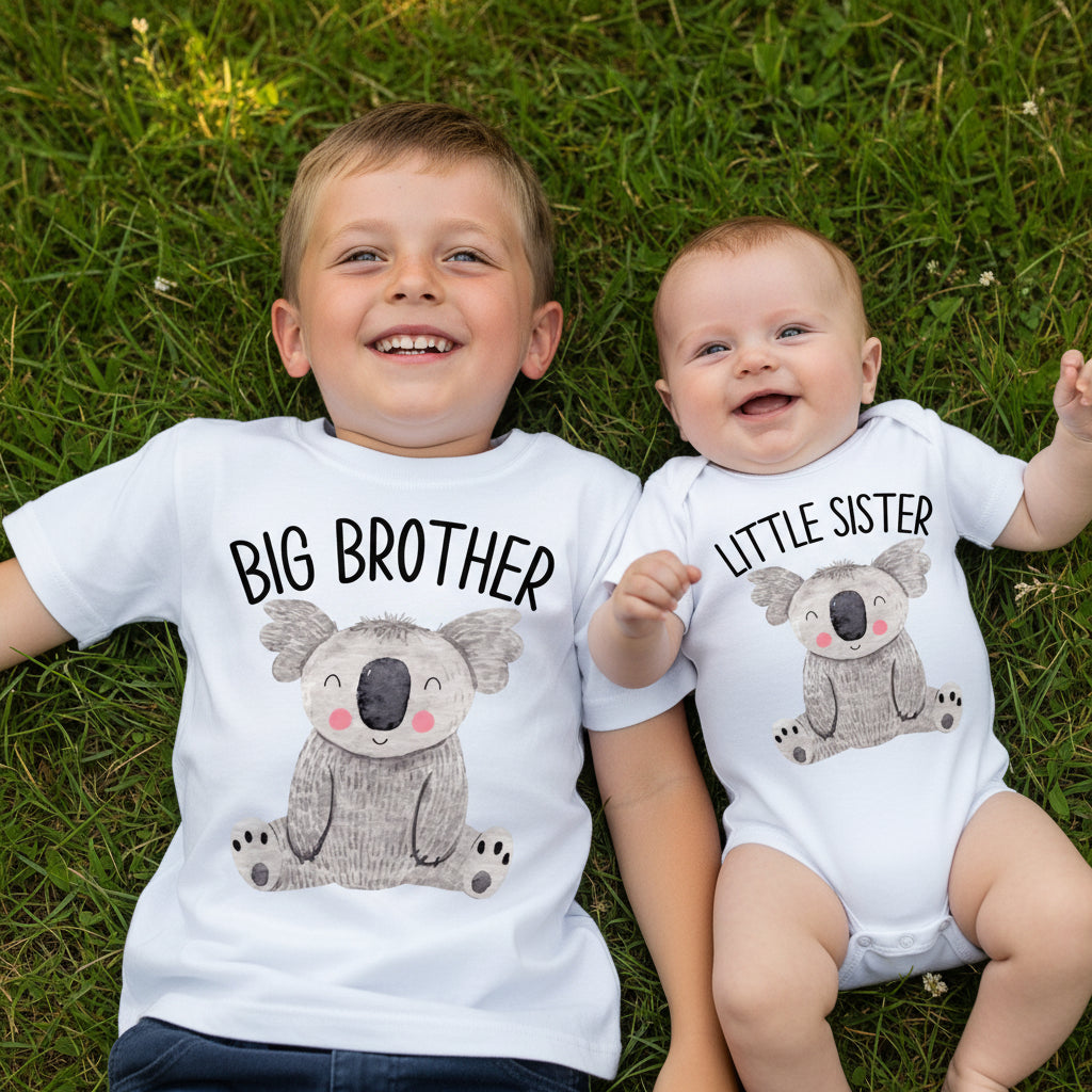 Matching Sibling Outfits- Cute Koala on your choice of garment colour!