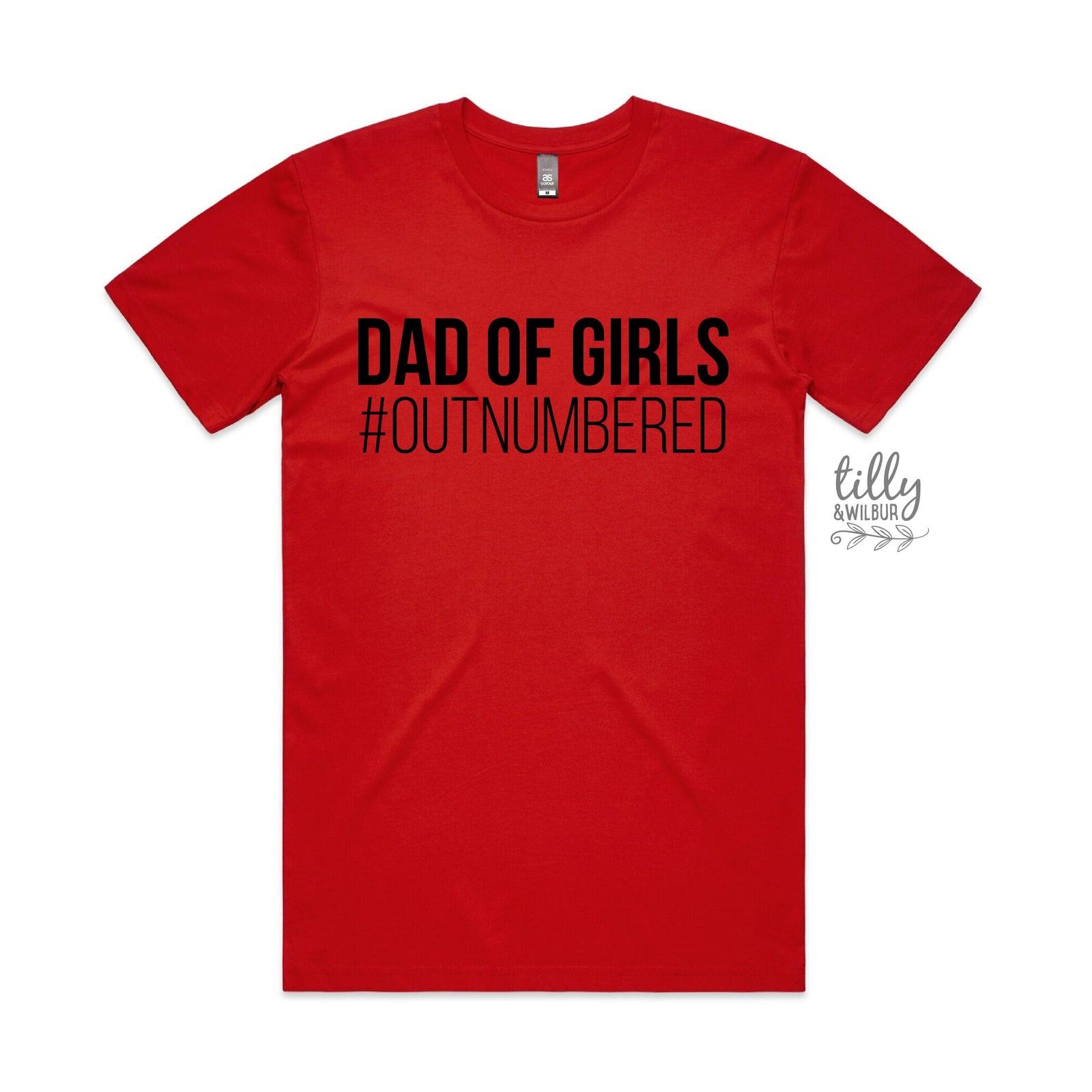 Dad Of Girls #Outnumbered men's t-shirt