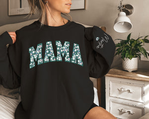 Mama Sweatshirt With Est Date And Name On Sleeve, Mama Est Sweatshirt, Mothers Day Gift, Personalised Mum Gift, Mum Life Jumper, New Mum