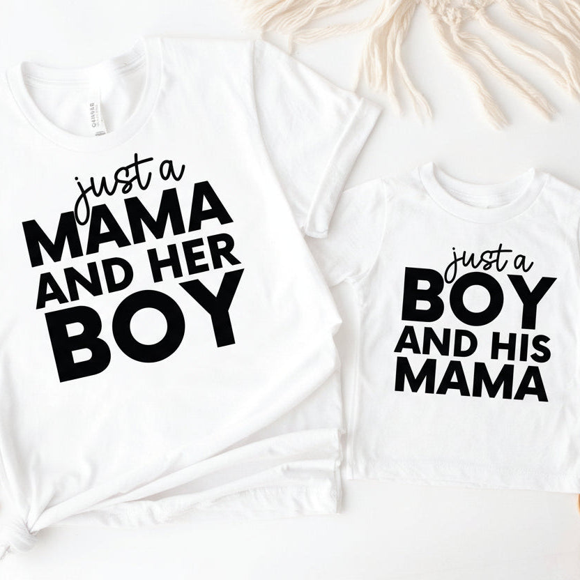Just a Mama & Her Boy Matching Shirts | Mum & Son Outfit Set | Family Matching T-Shirts Hoodies Sweatshirts
