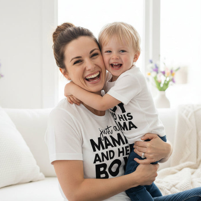 Just a Mama & Her Boy Matching Shirts | Mum & Son Outfit Set | Family Matching T-Shirts Hoodies Sweatshirts