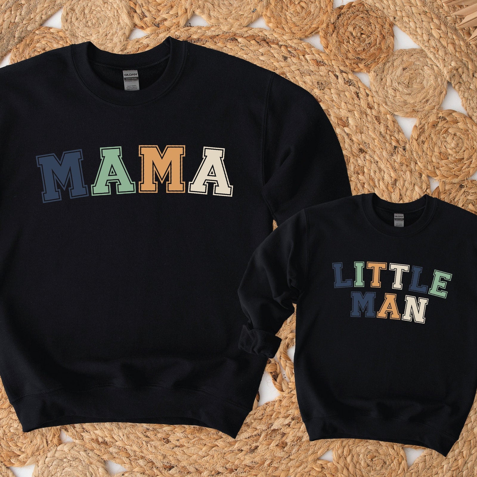 Mama & Little Man Matching Shirts | Family Matching Outfit | Mum & Son Hoodie Sweatshirt T-Shirt Set