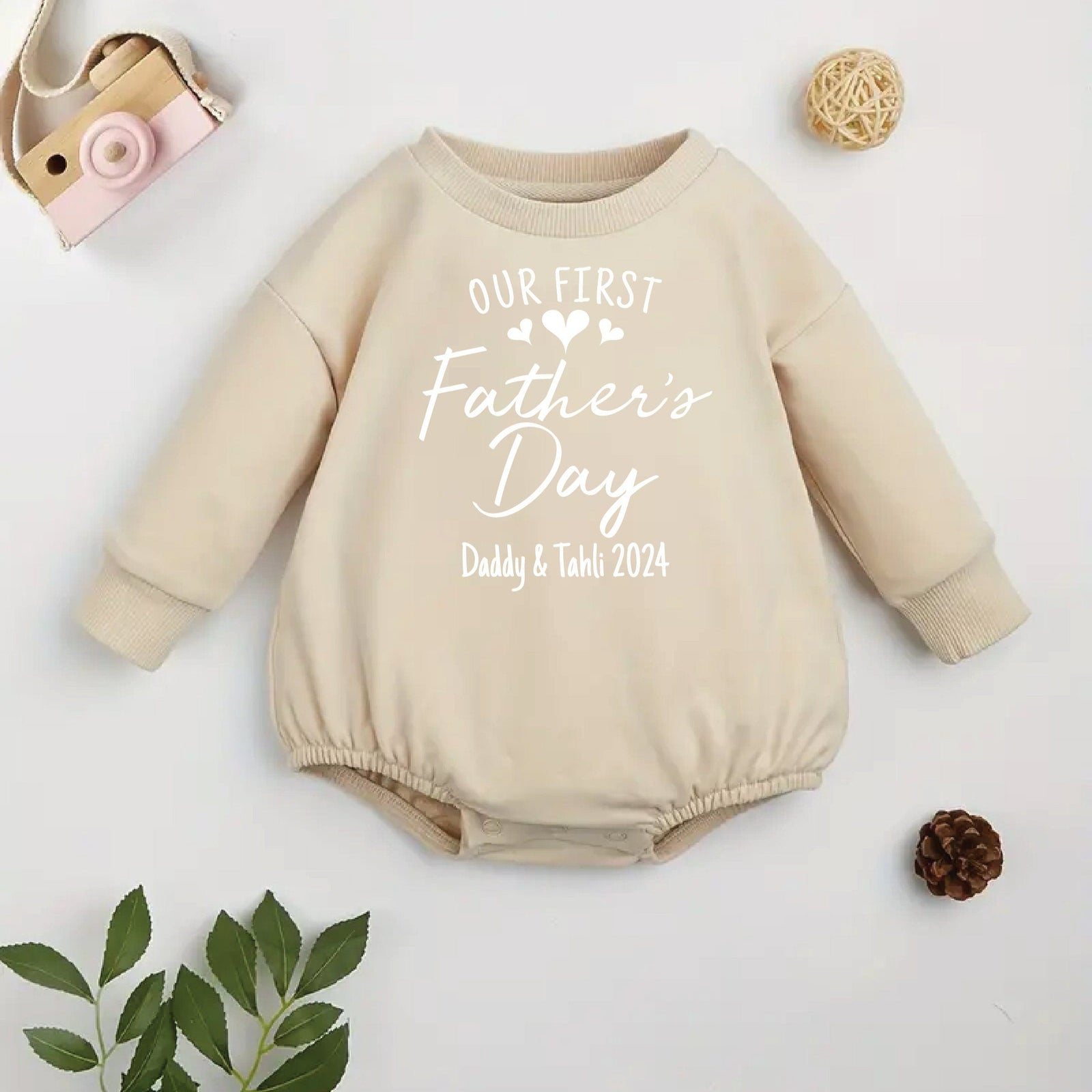 Our First Father's Day 2024 Bubble Bodysuit With Names, I Love You Daddy Happy 1st Father's Day, Fathers Day Baby, First Fathers Day Baby