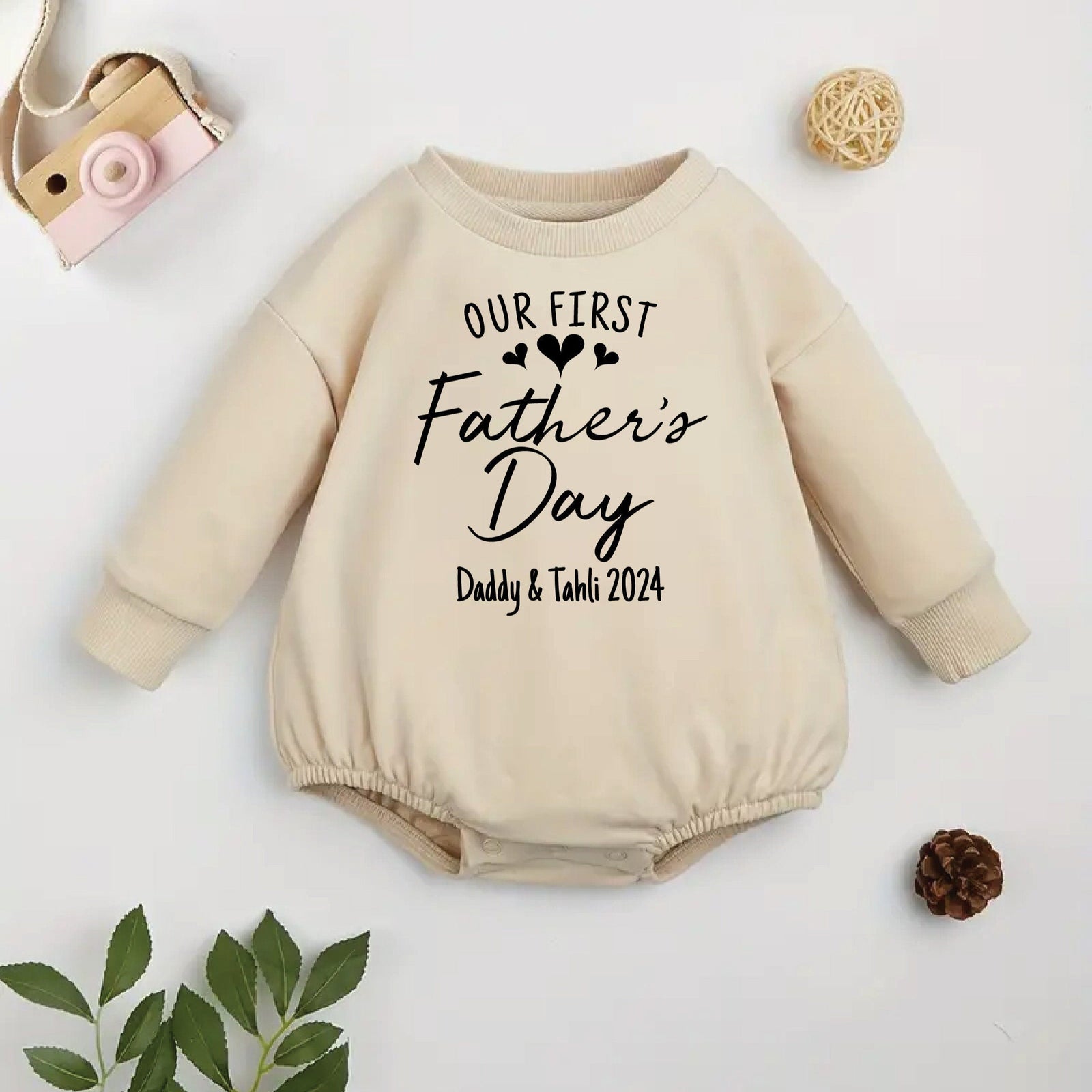 Our First Father's Day 2024 Bubble Bodysuit With Names, I Love You Daddy Happy 1st Father's Day, Fathers Day Baby, First Fathers Day Baby