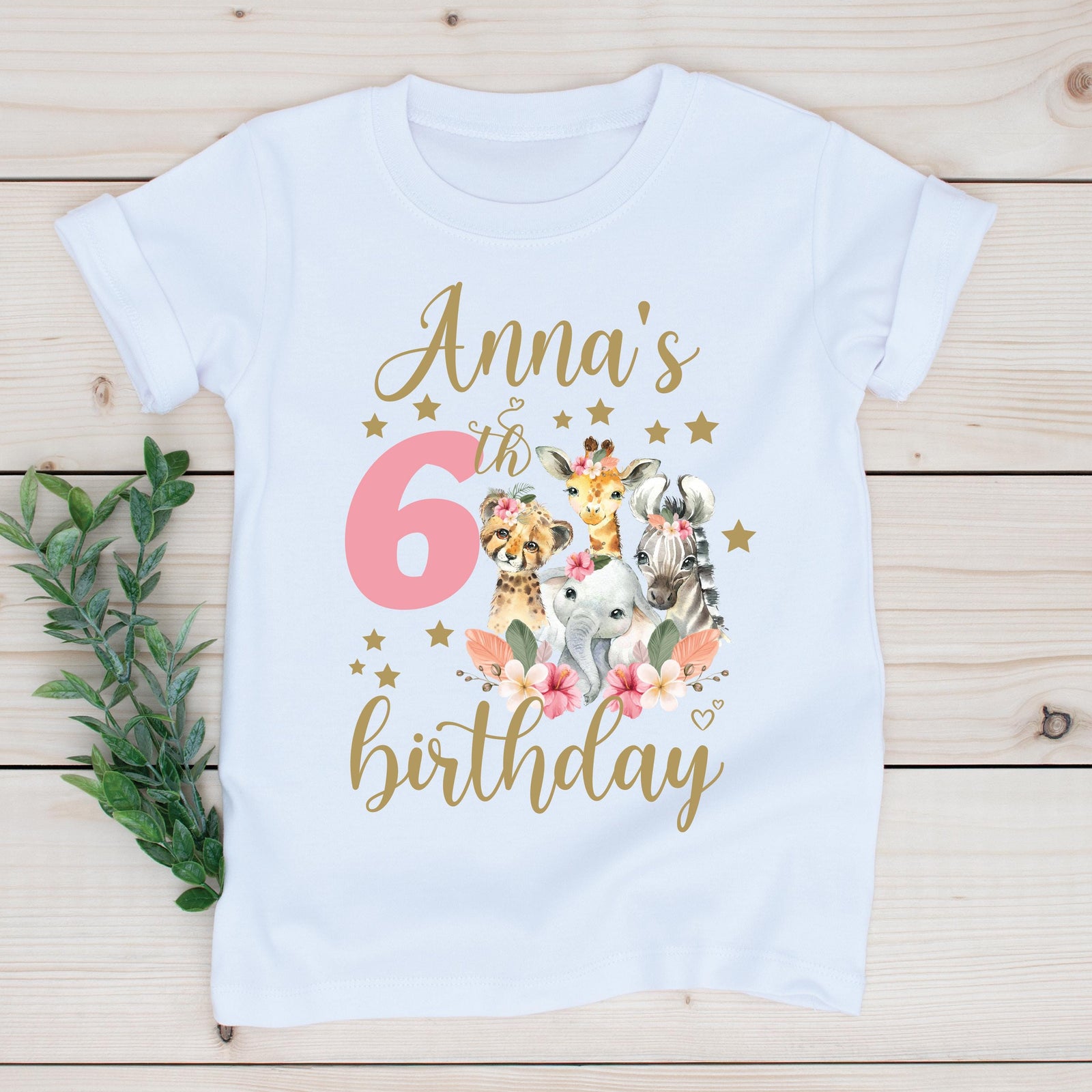 Personalised Name & Age Safari Birthday MORE COLOURS & STYLES
