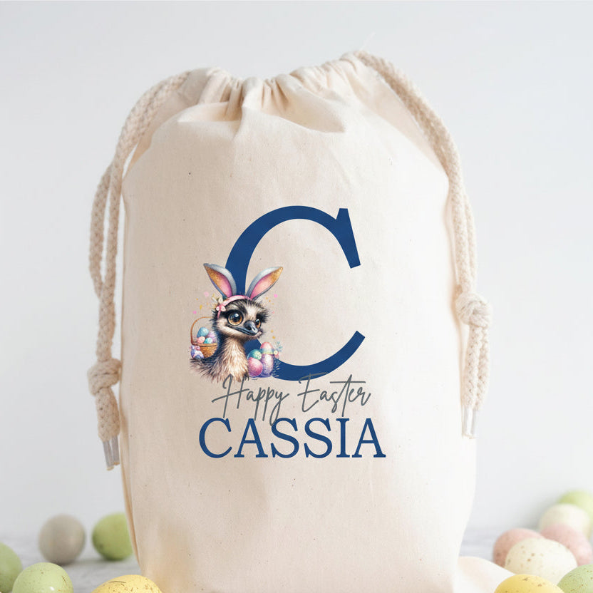 Personalised Easter Sack, Australian Animal Alphabet Egg Hunt Bag, 50cm x 70cm, High Quality Cotton Linen, Easter Gift Bag, Easter Keepsake