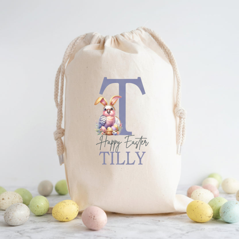 Personalised Easter Sack, Australian Animal Alphabet Egg Hunt Bag, 50cm x 70cm, High Quality Cotton Linen, Easter Gift Bag, Easter Keepsake