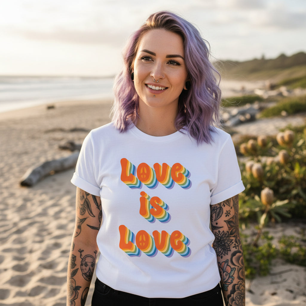 Rainbow Pride T-Shirt, Rainbow T-Shirt, Pride T-Shirt, LGBTQ+ T-Shirt, Pride Celebration T-Shirt, Love Is Love T-Shirt, Gay Pride T-Shirt