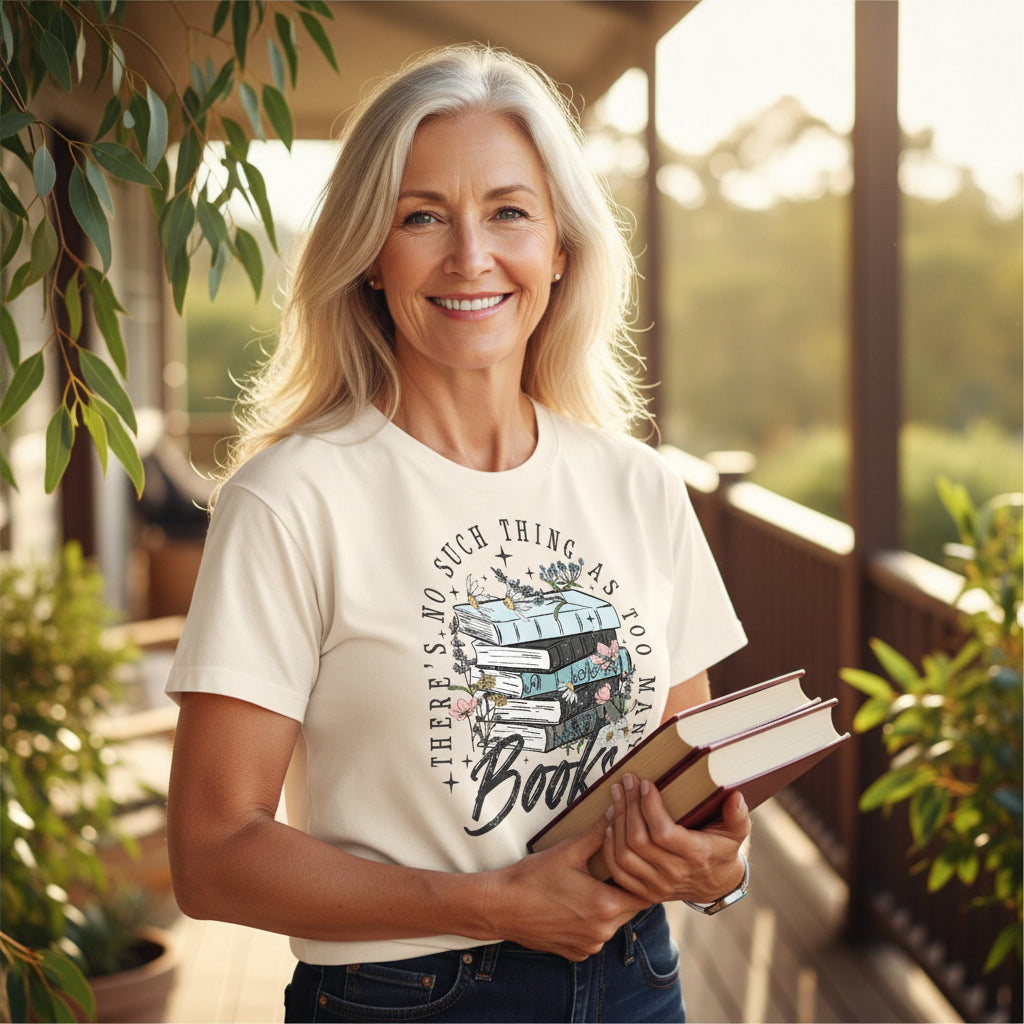 There's No Such Thing As Too Many Books T-Shirt, Book Week T-Shirt, Book Lover T-Shirt, Reading T-Shirt, Librarian TShirt, Teacher Book Week