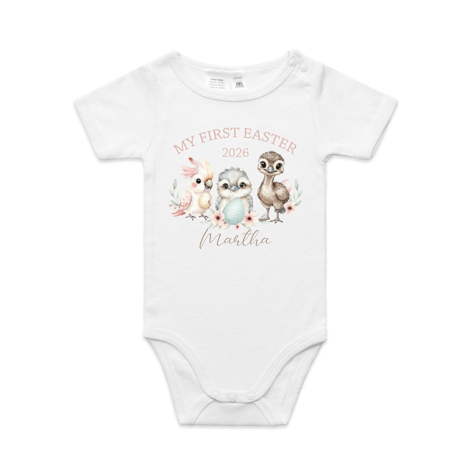 My First Easter Bodysuit With Custom Name & Year | More Colours | Australian Native Baby Onesie | Cute Aussie Animals Easter Outfit
