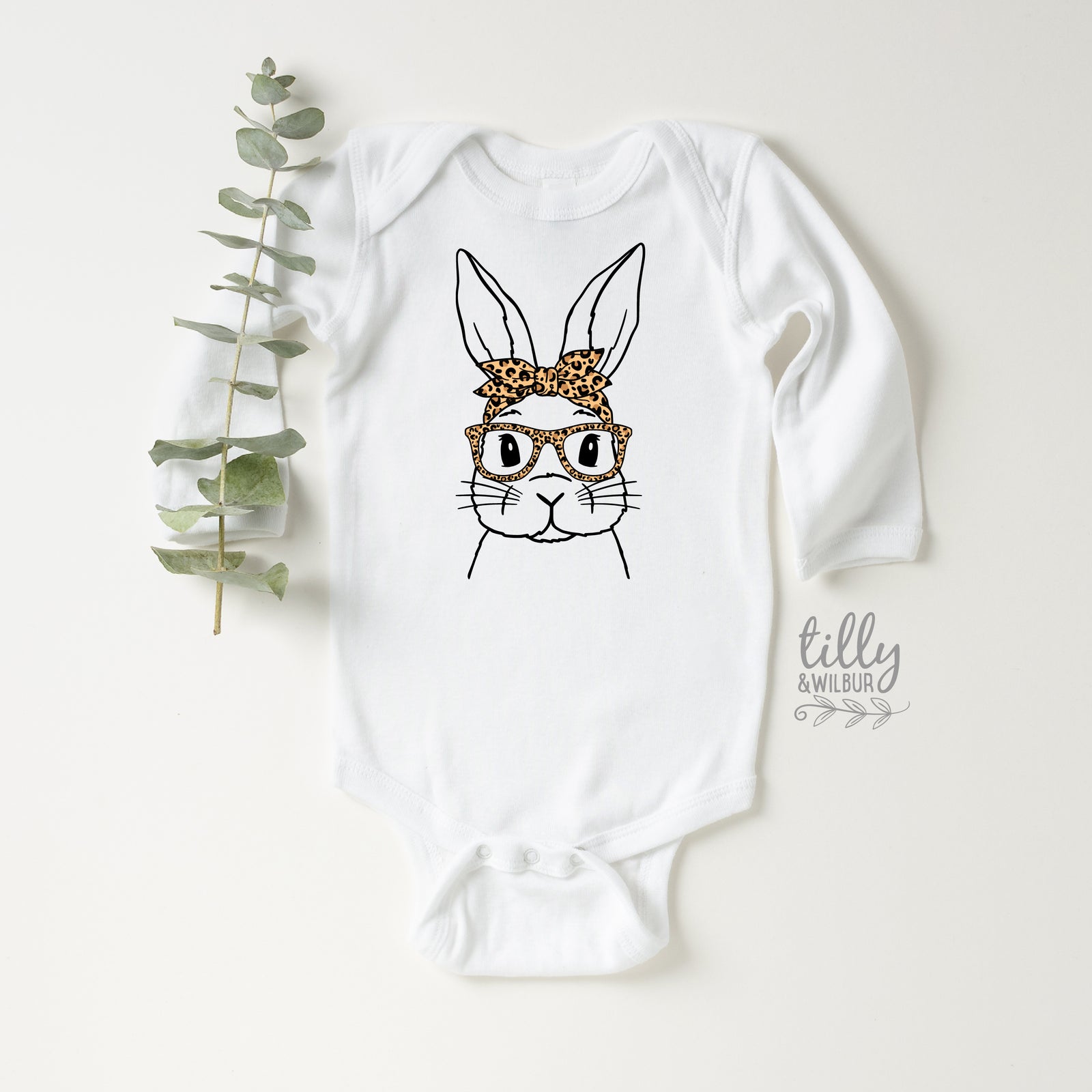 Leopard Bunny Easter Shirt | Women & Girls Easter Bunny Shirt | Cute Easter Outfit | Bunny Glasses Easter Tee