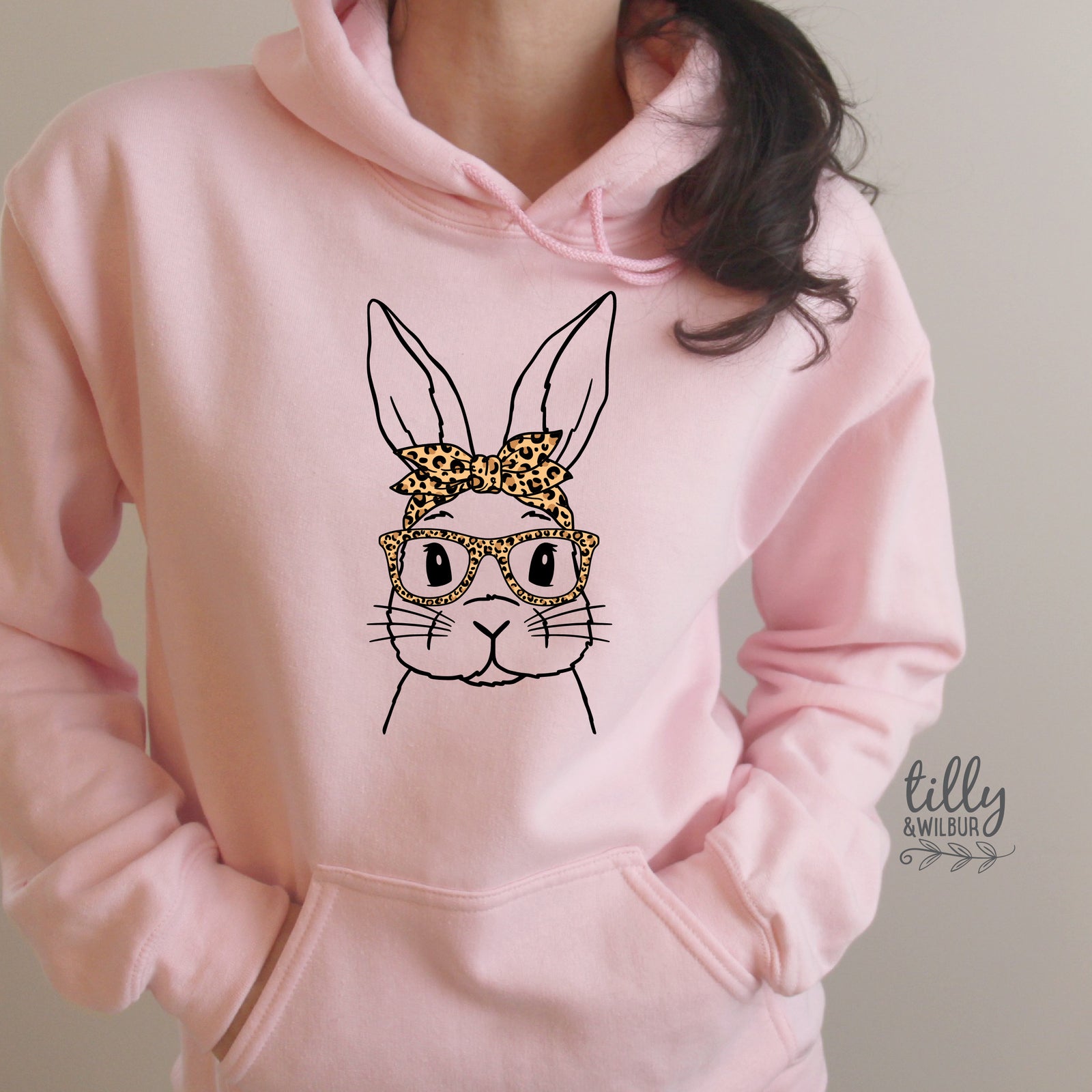 Leopard Bunny Easter Shirt | Women & Girls Easter Bunny Shirt | Cute Easter Outfit | Bunny Glasses Easter Tee