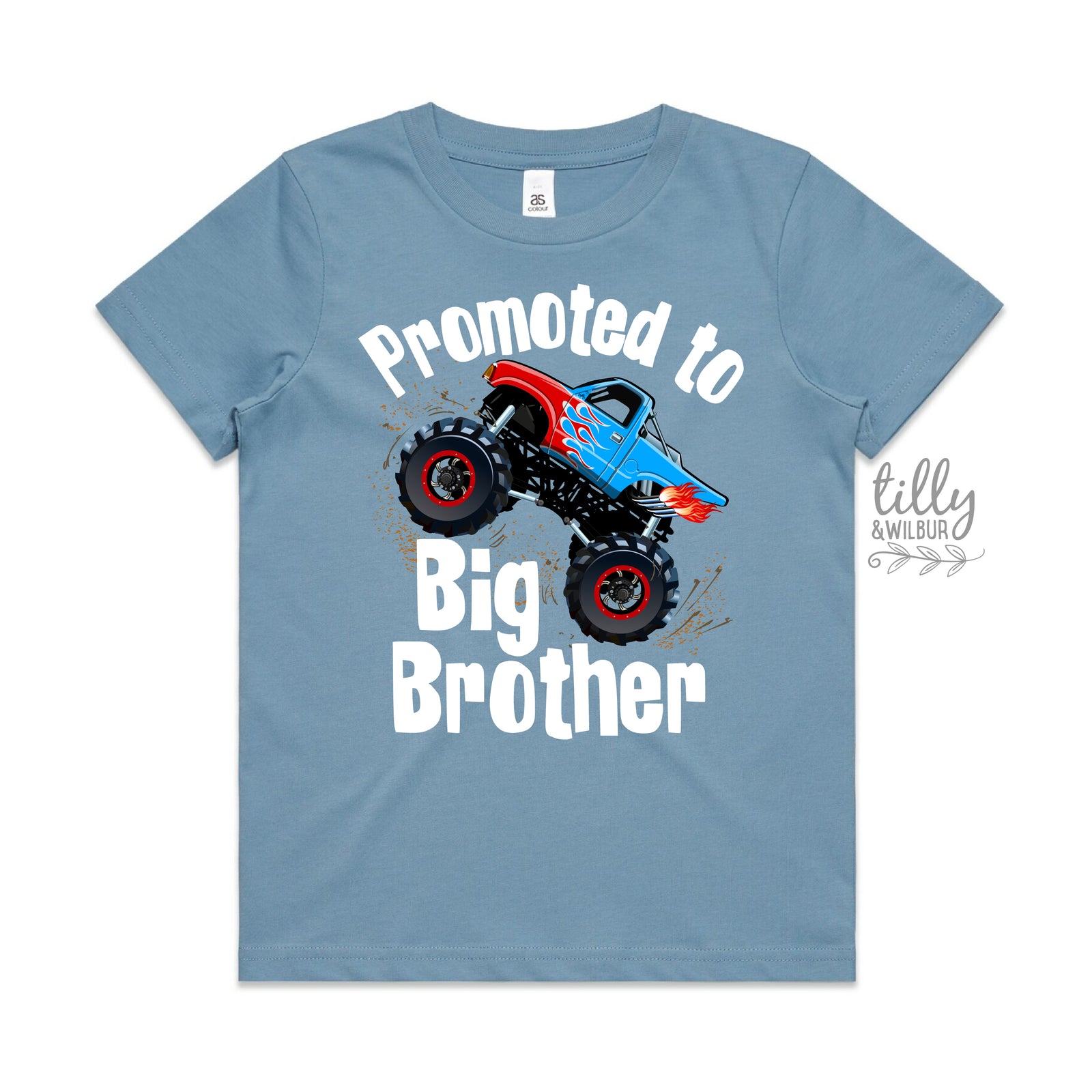 Promoted to Big Brother Monster Truck Shirt | Big Brother Announcement Shirt | Truck Kids T-Shirt Australia