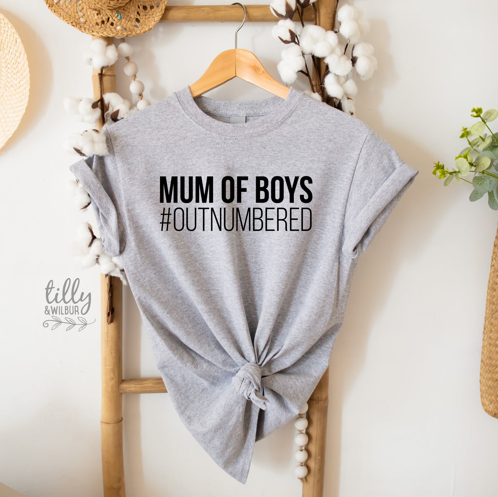 Mum of Boys Shirt | #Outnumbered Mum Tee | Funny Boy Mum T-Shirt Australia