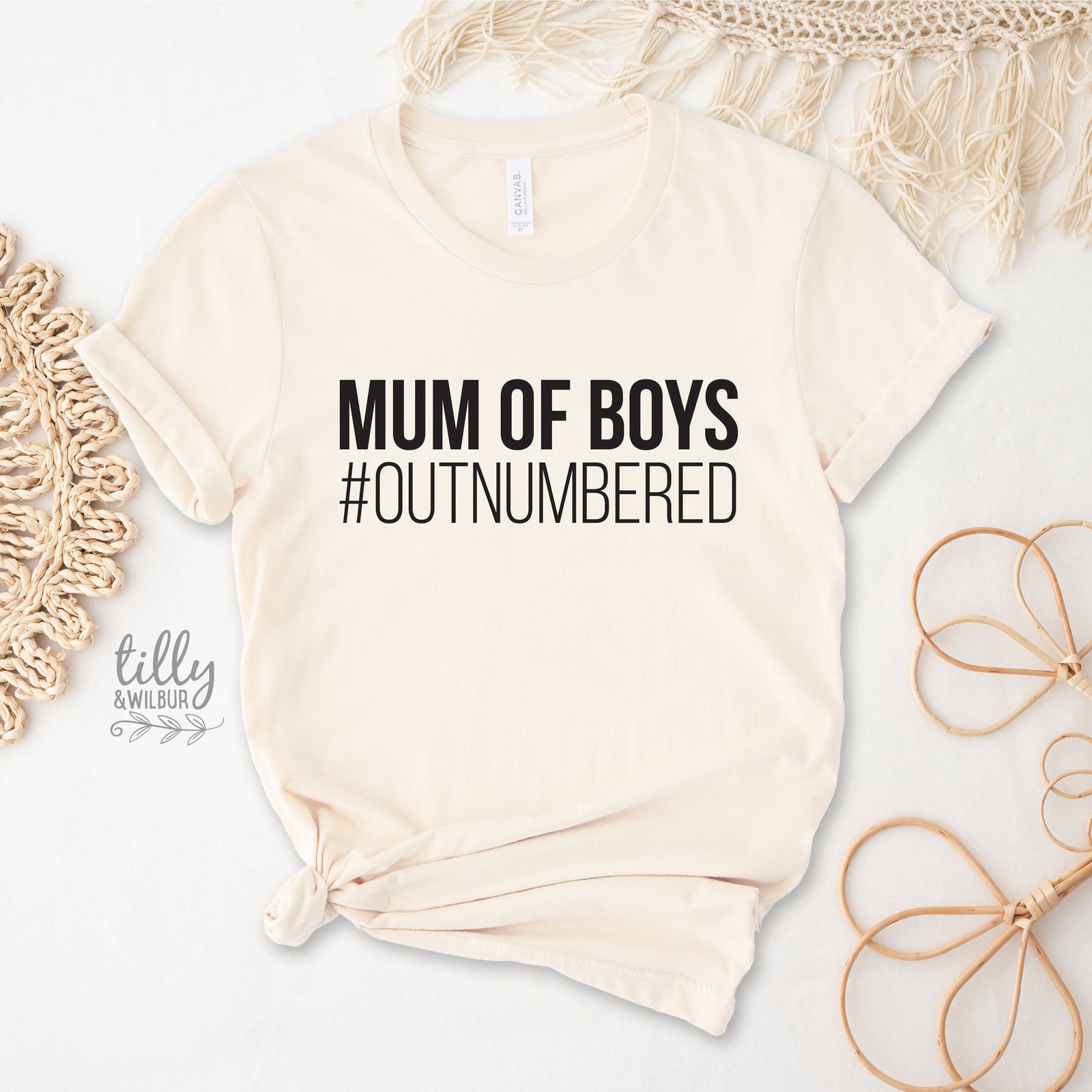 Mum of Boys Shirt | #Outnumbered Mum Tee | Funny Boy Mum T-Shirt Australia