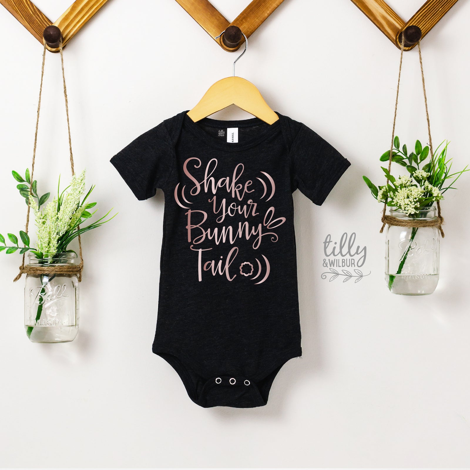 Shake Your Bunny Tail Easter Bodysuit | Cute Funny Baby Easter Outfit Newborn Infant Gift
