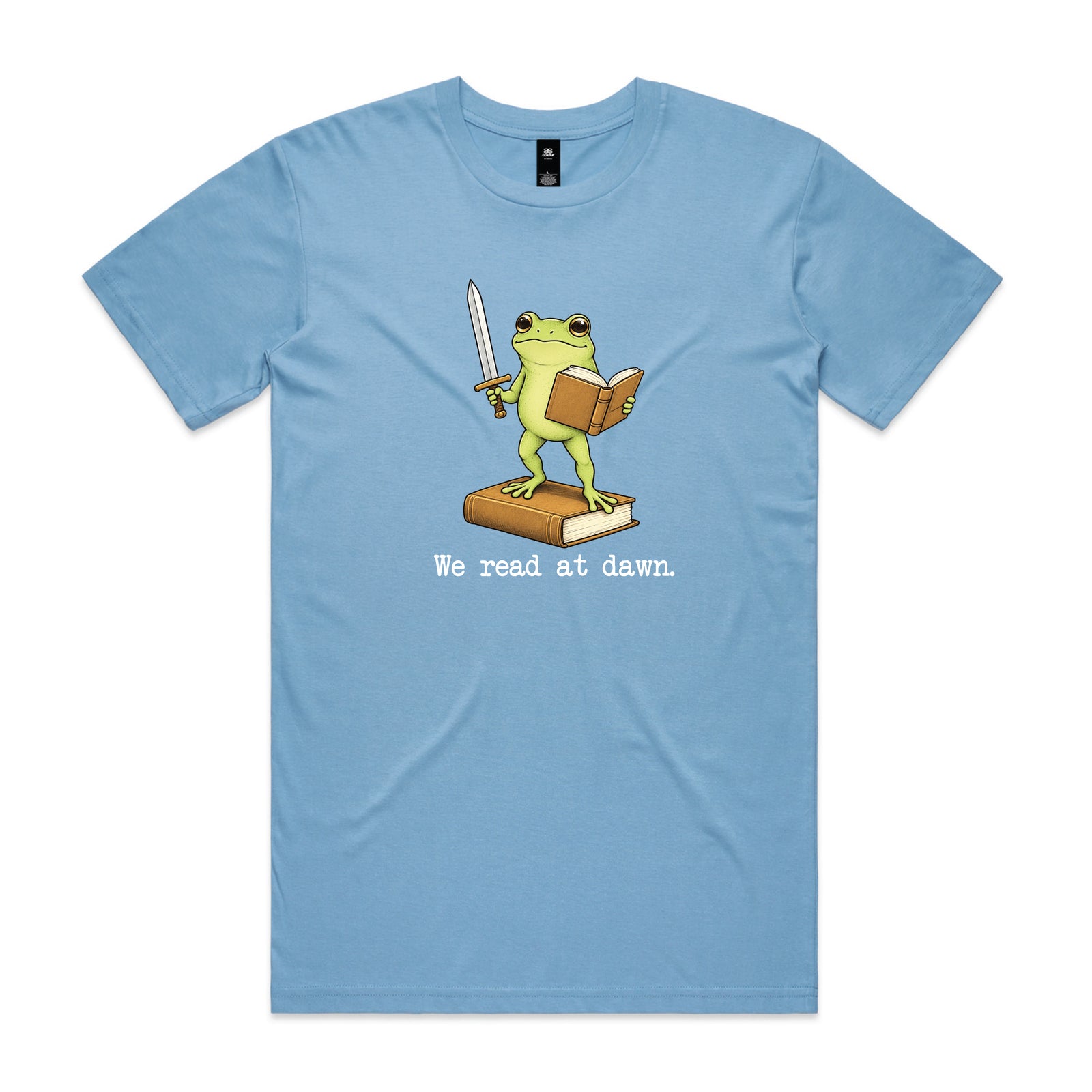 Book Lover T-Shirt – We Read At Dawn Sword Frog Reader Tee